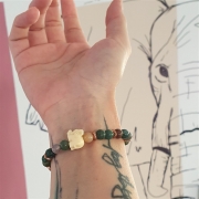 Bracelet "Confiance en soi" en agate indienne - Eléphant en résine