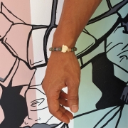 Bracelet "Confiance en soi" en agate indienne - Eléphant en résine