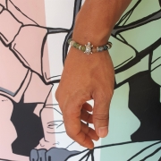 Bracelet "Confiance en soi" en agate indienne - Tortue argentée