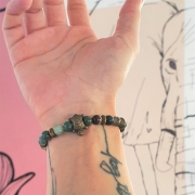 Bracelet "Confiance en soi" en agate indienne - Tortue bronze