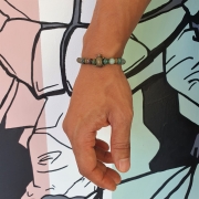 Bracelet "Confiance en soi" en agate indienne - Tortue bronze