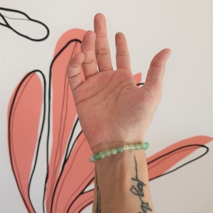 Bracelet "Equilibre & Stabilité" en agate verte 