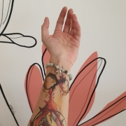 Bracelet " Tendresse & Bonheur " en amazonite - Charm éléphant argenté