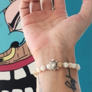 Bracelet « Elégance » en coquillage naturel - Tortue argentée