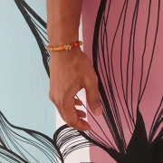 Bracelet "Energie & Vitalité" en cornaline - Perle éléphant doré