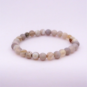 Bracelet "Prospérité & Joie" en agate grise
