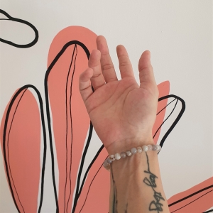 Bracelet "Prospérité & Joie" en agate grise