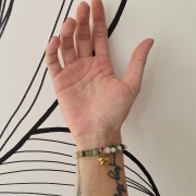 Bracelet "Nature & Calme" en agate mousse - Charm éléphant doré