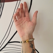 Bracelet "Nature & Calme" en agate mousse - Léopard doré