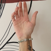 Bracelet "Nature & Calme" en agate mousse - Lion argenté