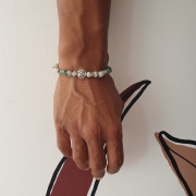 Bracelet "Nature & Calme" en agate mousse - Lion argenté