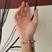 Bracelet "Nature & Calme" en agate mousse - Perle éléphant argenté