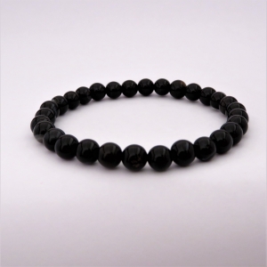 Bracelet MIXTE "Courage & Calme" en agate noire 