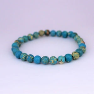 Bracelet  "Equilibre & Apaisement" en jaspe bleu 