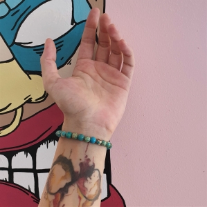 Bracelet  "Equilibre & Apaisement" en jaspe bleu 