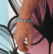 Bracelet  "Equilibre & Apaisement" en jaspe bleu 