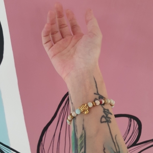 Bracelet "Assurance & Créativité" en jaspe impérial - Léopard doré