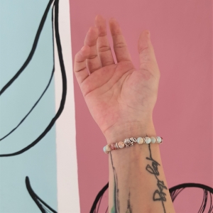 Bracelet "Assurance & Créativité" en jaspe impérial - Perle éléphant argenté 