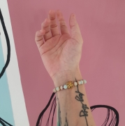 Bracelet "Assurance & Créativité" en jaspe impérial - Lion doré