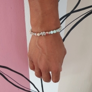 Bracelet "Assurance & Créativité" en jaspe impérial - Perle éléphant argenté 