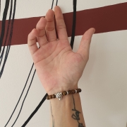 Bracelet "Protection" en œil de tigre - Léopard argenté