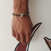 Bracelet "Protection" en œil de tigre - Léopard argenté